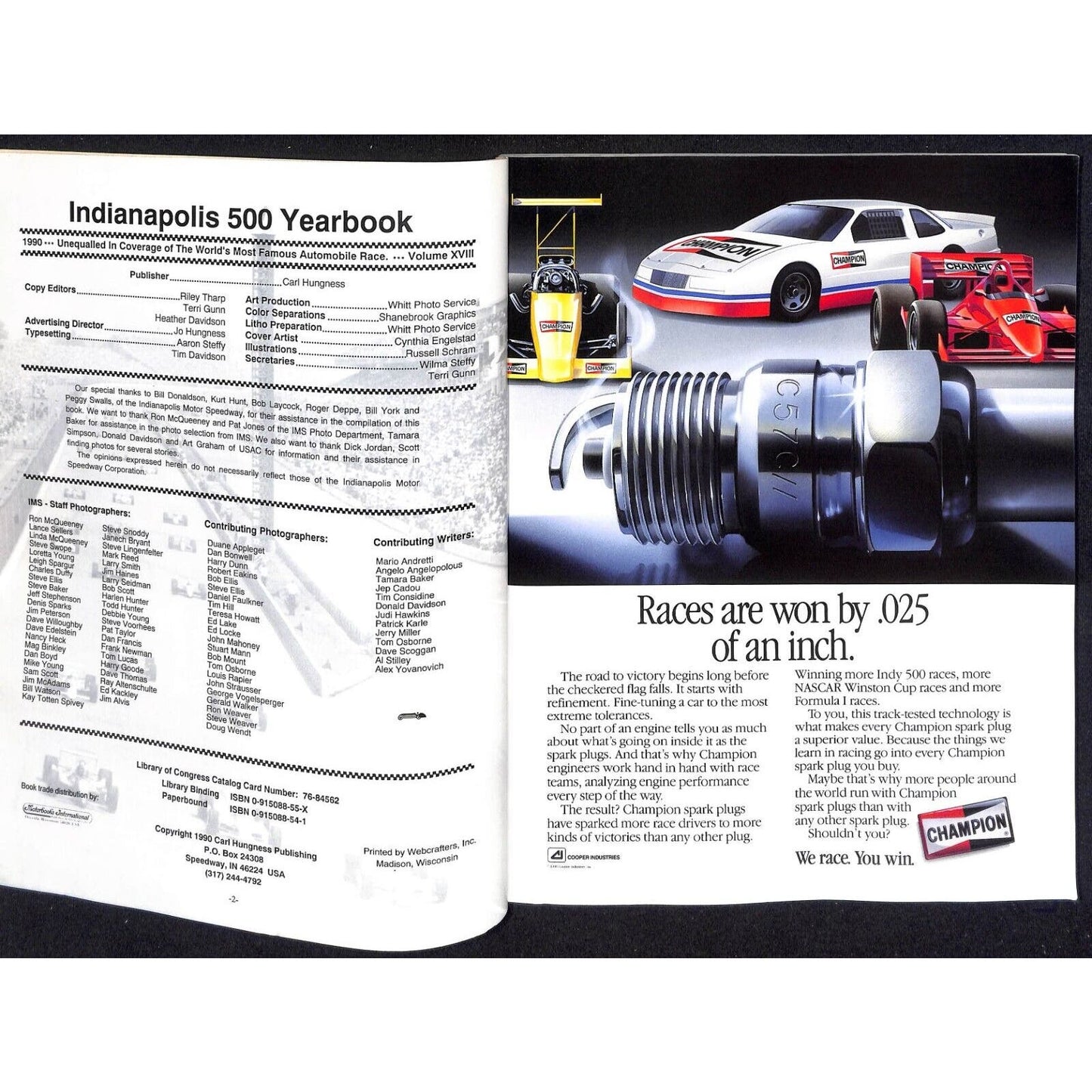 1990 Hungness Indianapolis 500 Yearbook Racing VGC 207pp 1lb 5oz