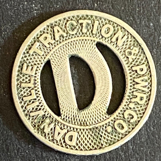 Danville Traction & Pwr. Co. (Virginia) G/F One Fare Transit Token 16mm
