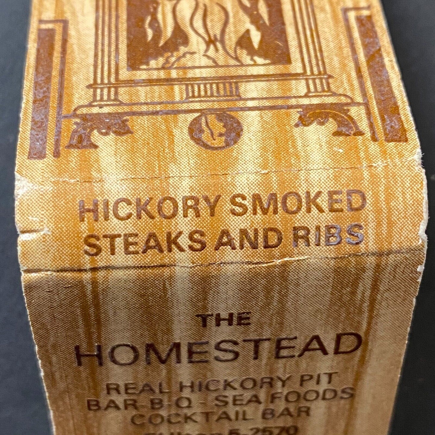 "The Homestead" Bar-B-Q Blue Island Restaurant Full Matchbook c1960's-74