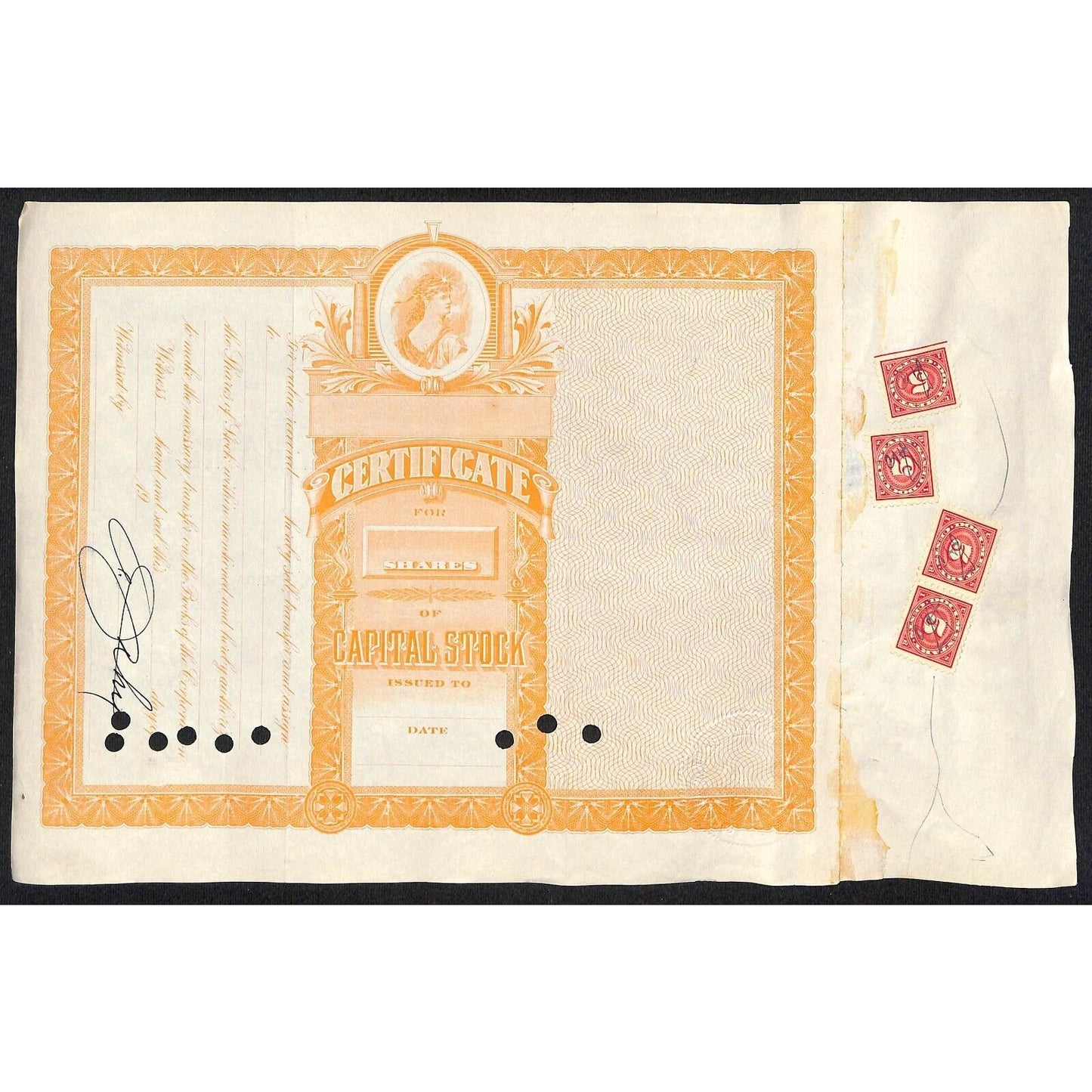 First National Bank of Lovelock, NV 1927 Stock Certificate to A. Jahn