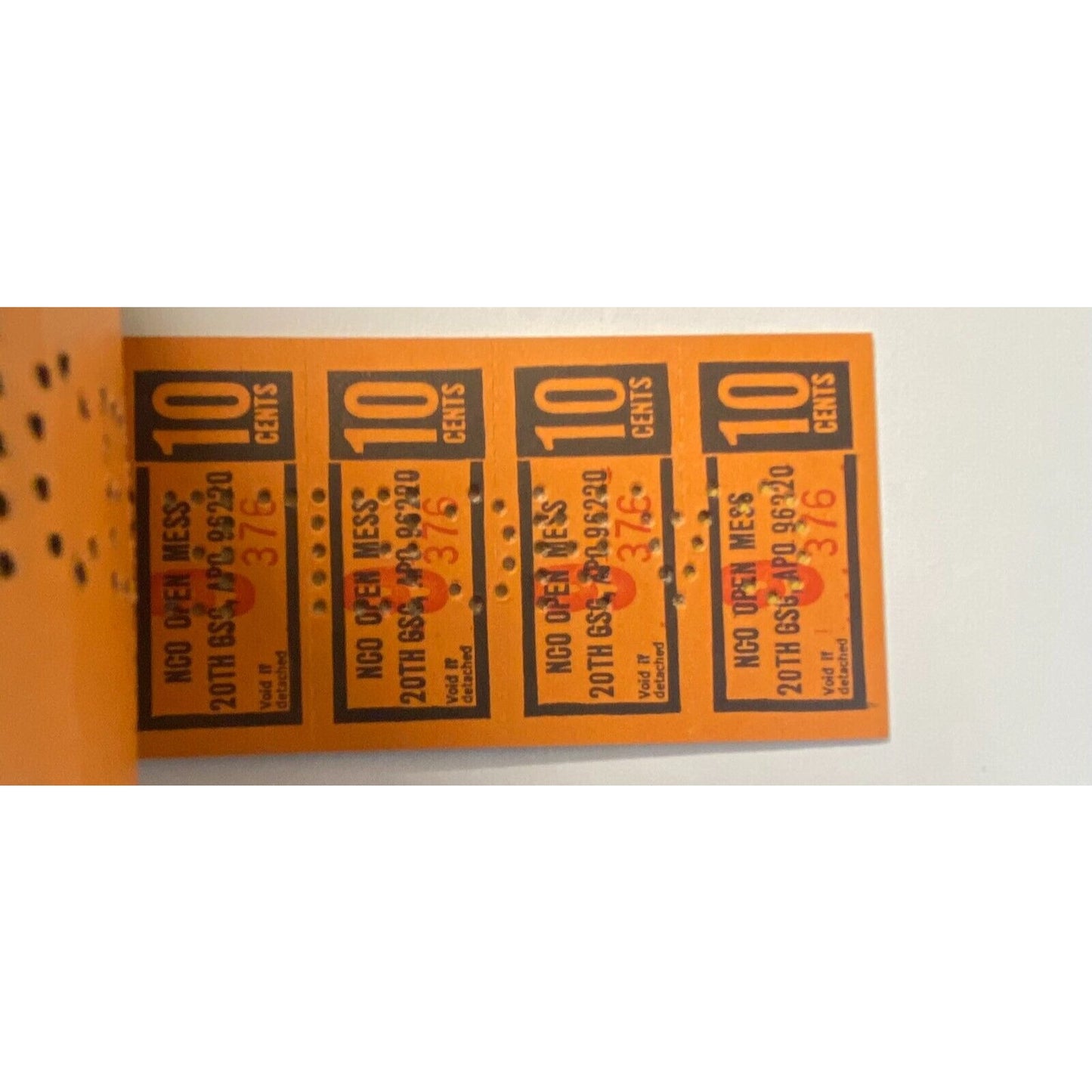 Bupyeong Korea NCO Open Mess Partial $5.00 Coupon Booklet 1970 #376 VGC Scarce
