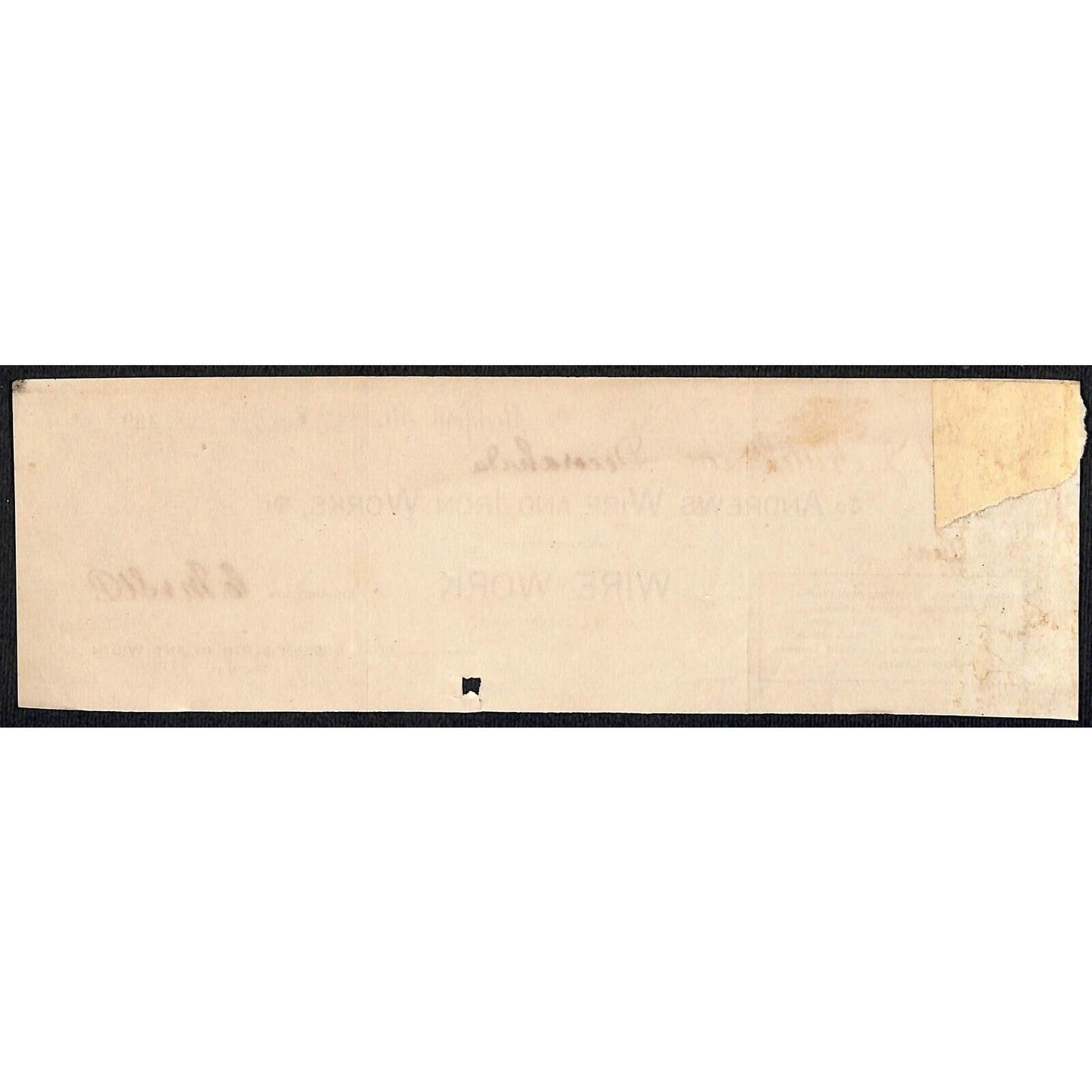 Andrews Wire Iron Works Rockford IL HJ Hutchinson Decorah, IA* Cut 1898 Billhead