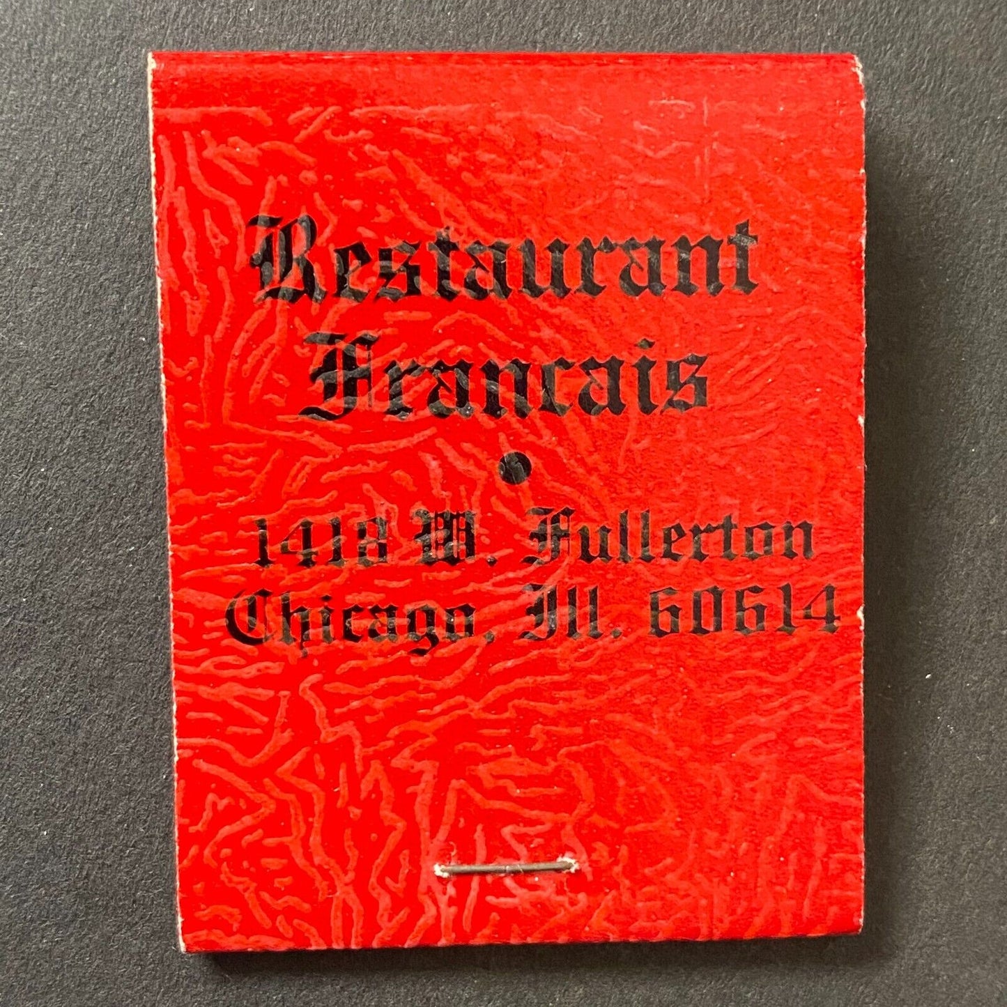 Restaurant Francais Chicago Full Matchbook c1960's-74 Scarce VGC
