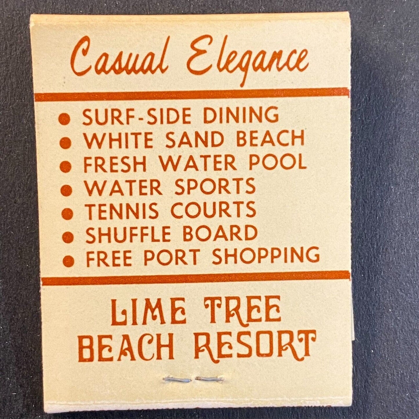 Lime Tree Beach Resort St. Thomas Virgin Islands c1965-73 Full Matchbook VGC