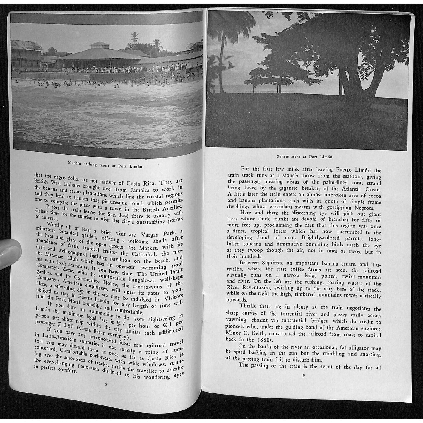 "Sightseeing in Costa-Rica" Tour Brochure w/ Tour Info & RR Map July 1939 48pp