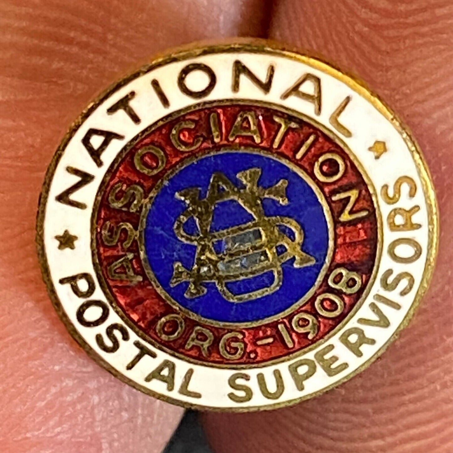 National Postal Supervisors Association Color Enameled Lapel Pin 13mm - No Nut