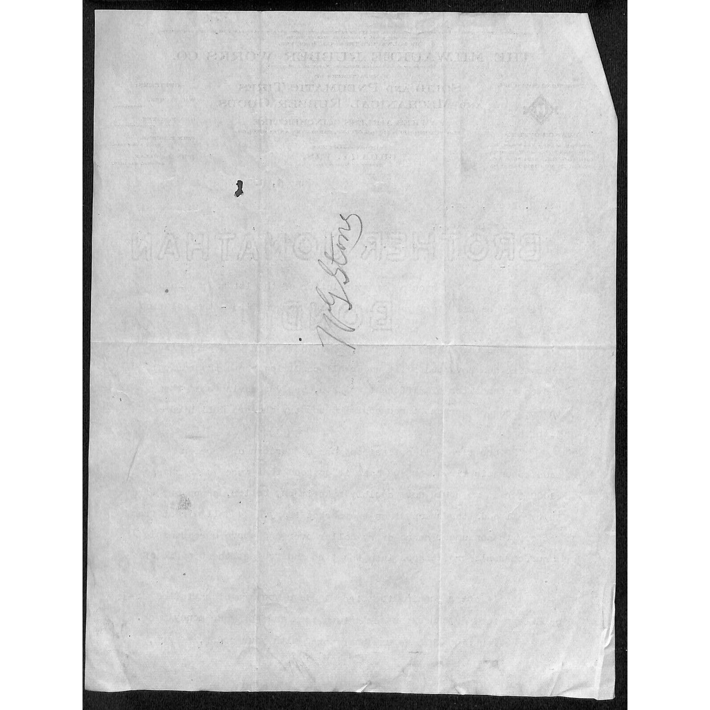 Milwaukee Rubber Works Cudahy, WI 1906 TLS Letterhead re: Fawkes Tires