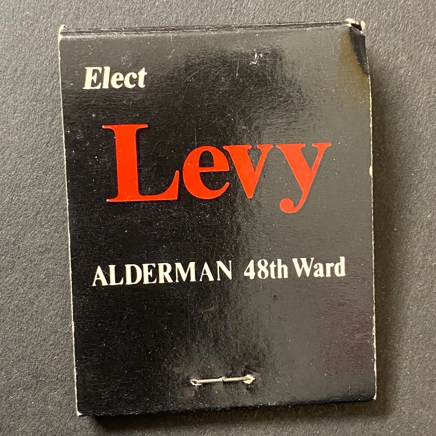 "Elect Levy - Alderman 48th Ward" Chicago Near Full (-1) Matchbook c1968-74