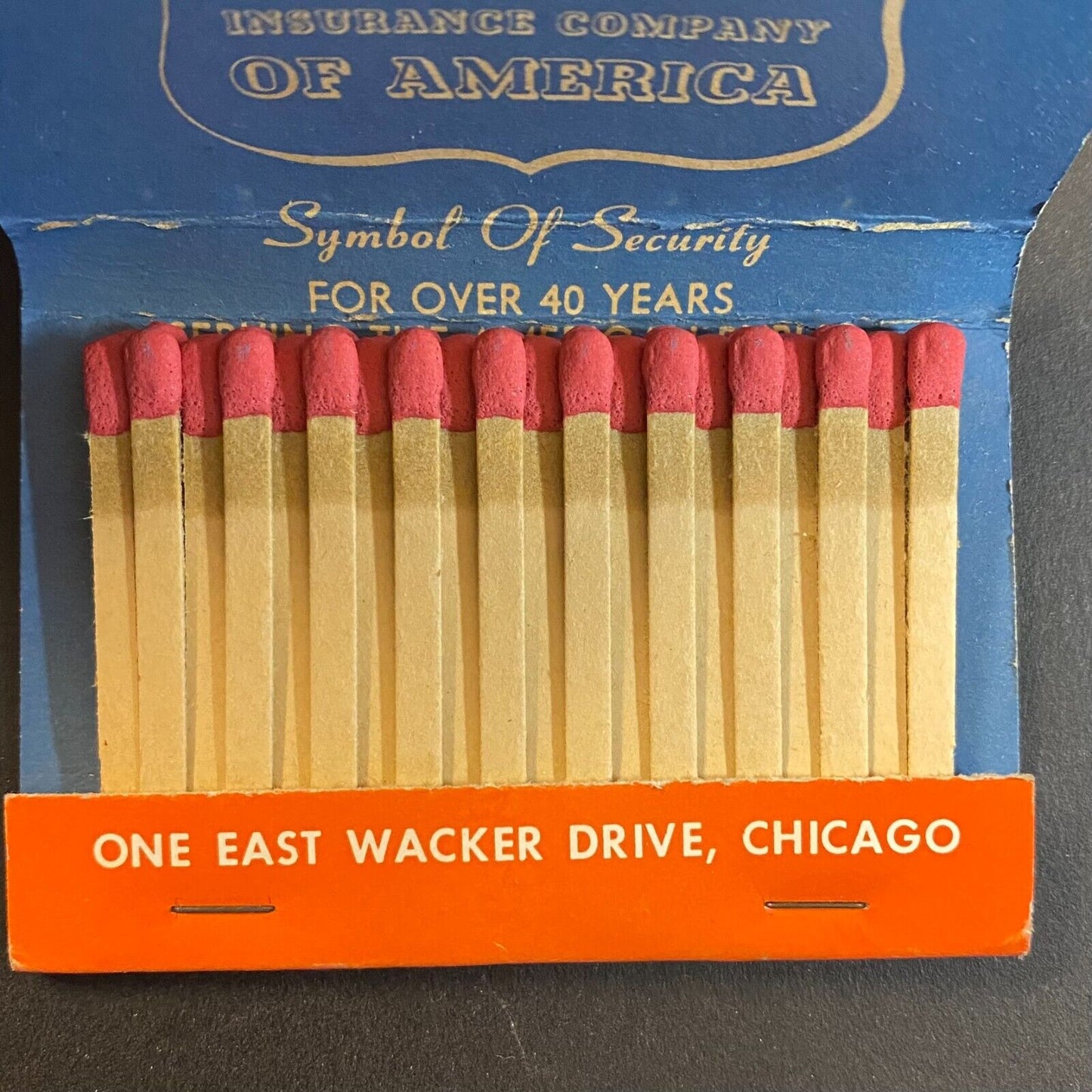 "United of America Building*" Chicago Full c1970's Matchbook Scarce VGC