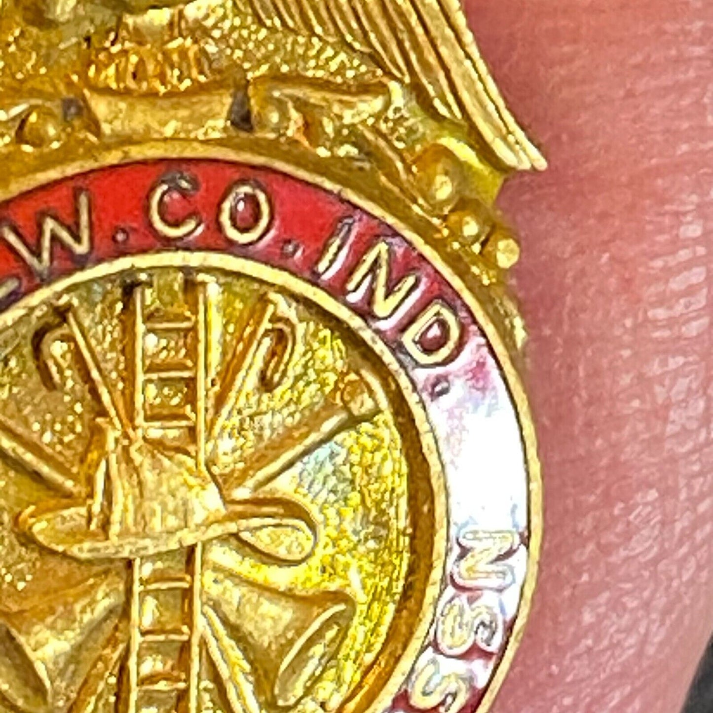 Milw. Co. Ind. Fire Chief's Association Color Enamel Lapel Pin 22mm - No Nut*