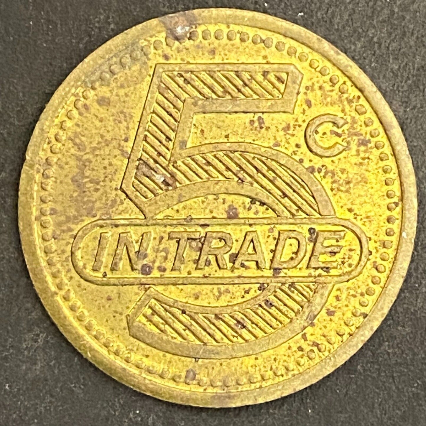 Fort Polk NCO Open Mess G/F 5¢ in Trade Token Brass Louisiana 22mm