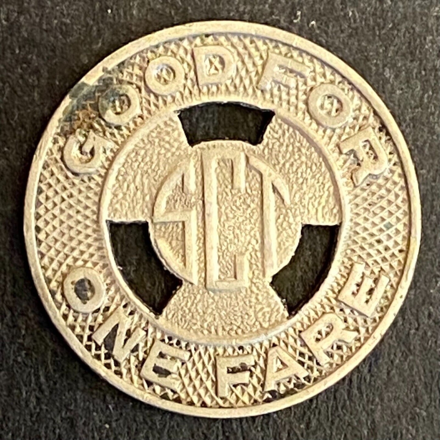 Sioux City Transit Iowa Good For One Fare Transit Token 16mm c1946