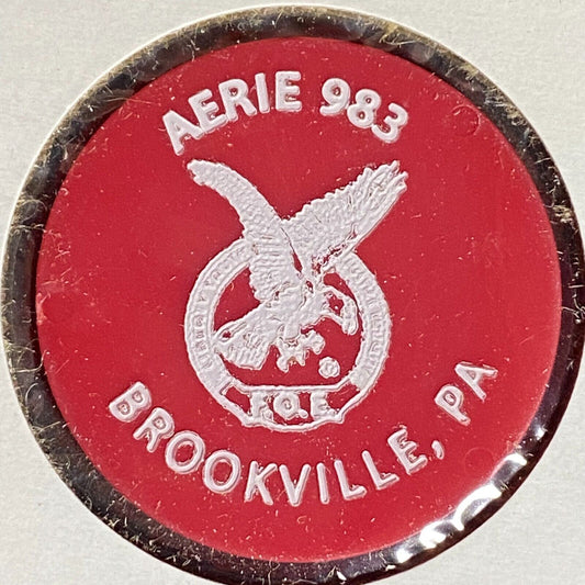 Brookville, PA FOE Aerie 983 Plastic Drink Token G/F One Bottle Beer