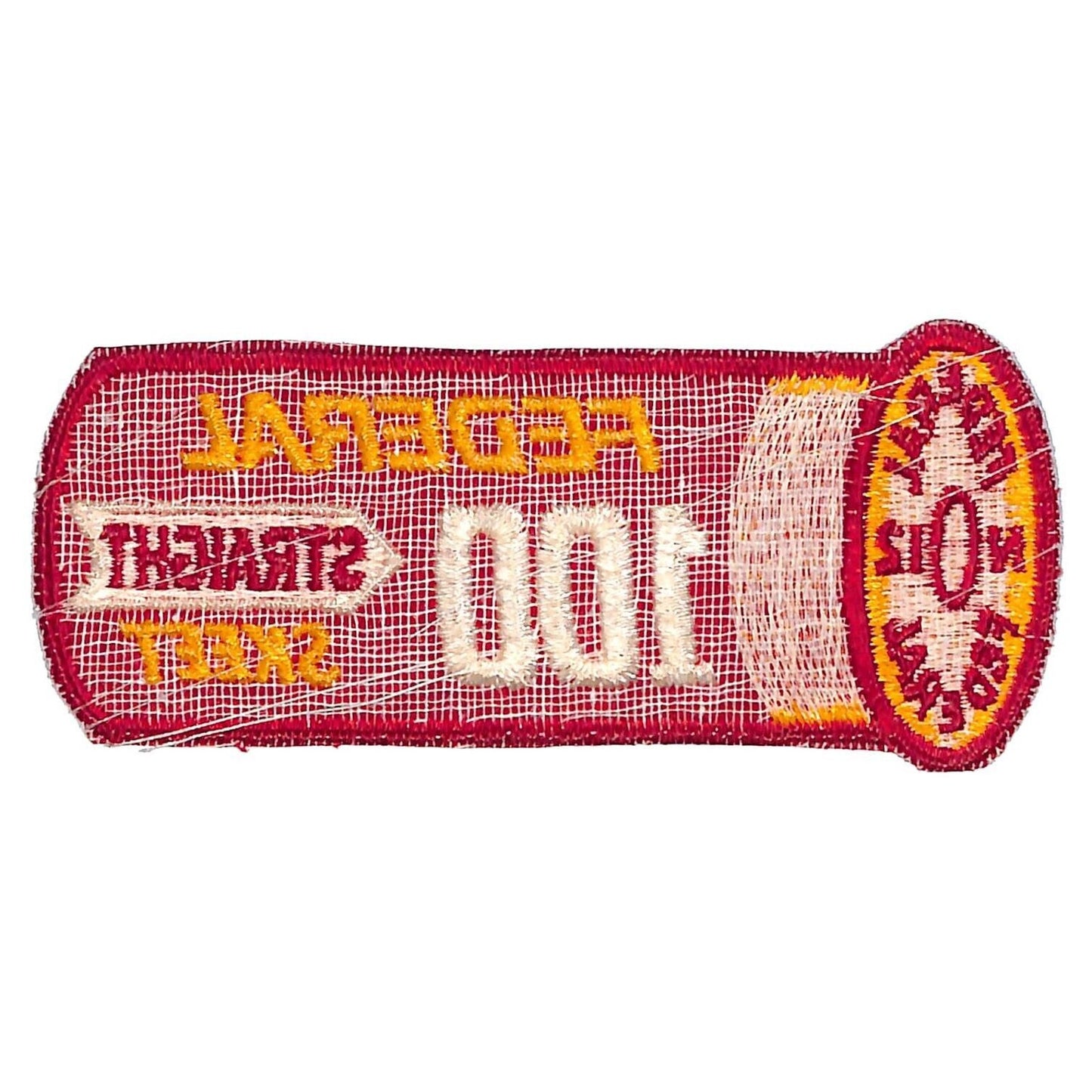 Federal Straight Skeet 100 Shotgun Shell Shape Vtg. Patch 4.5" c1970's-80s VGC