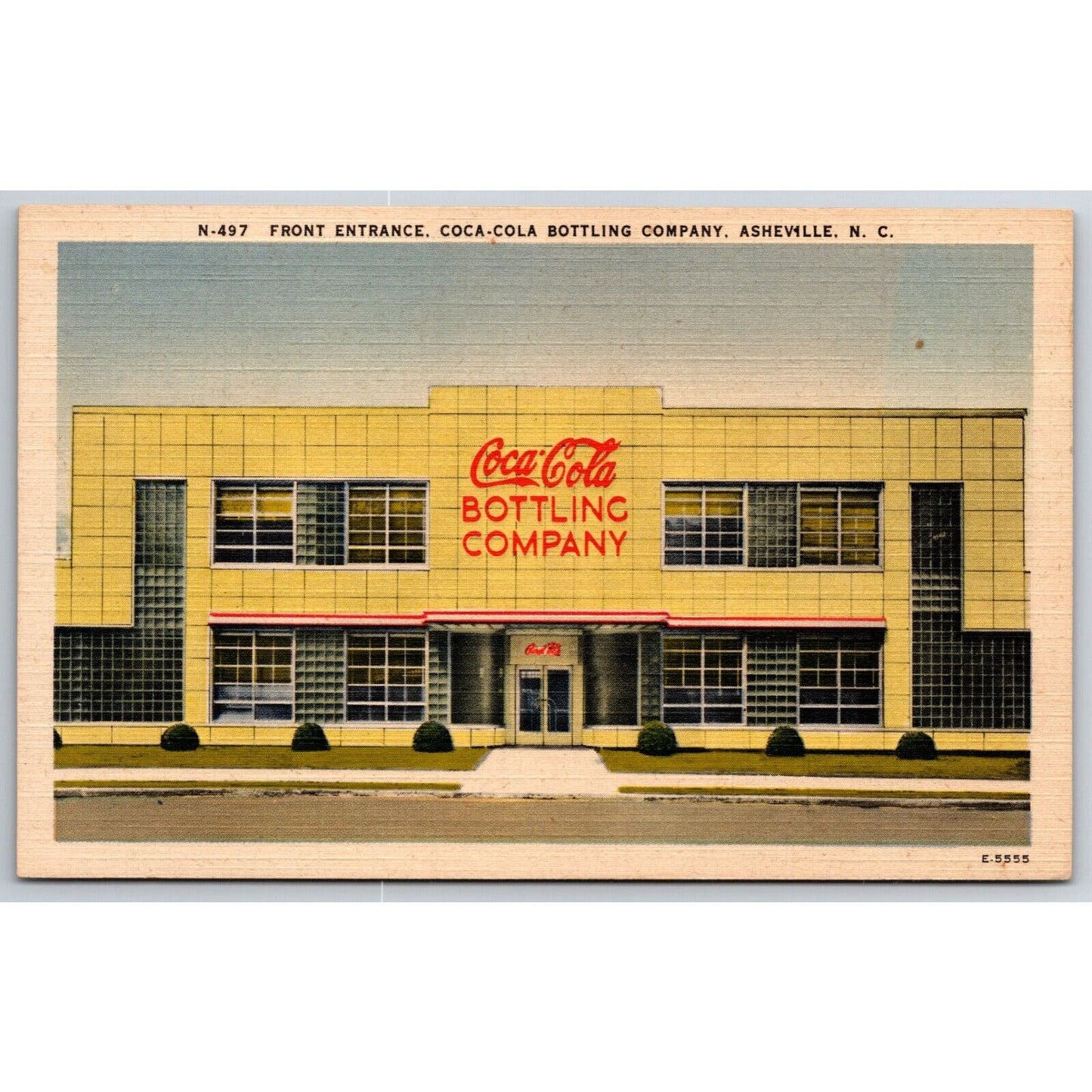 Asheville, NC Coca Cola Bottling Company Linen Postcard c1930's-40's VGC Scarce
