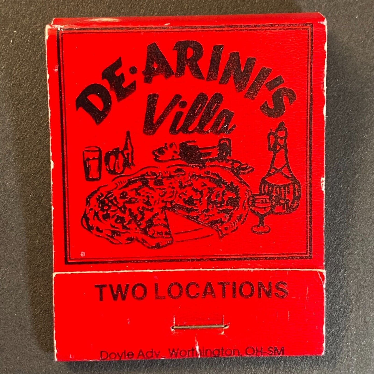 DeArini's Villa Columbus, OH Half Full (-11) Matchbook c1974-80's VGC Scarce