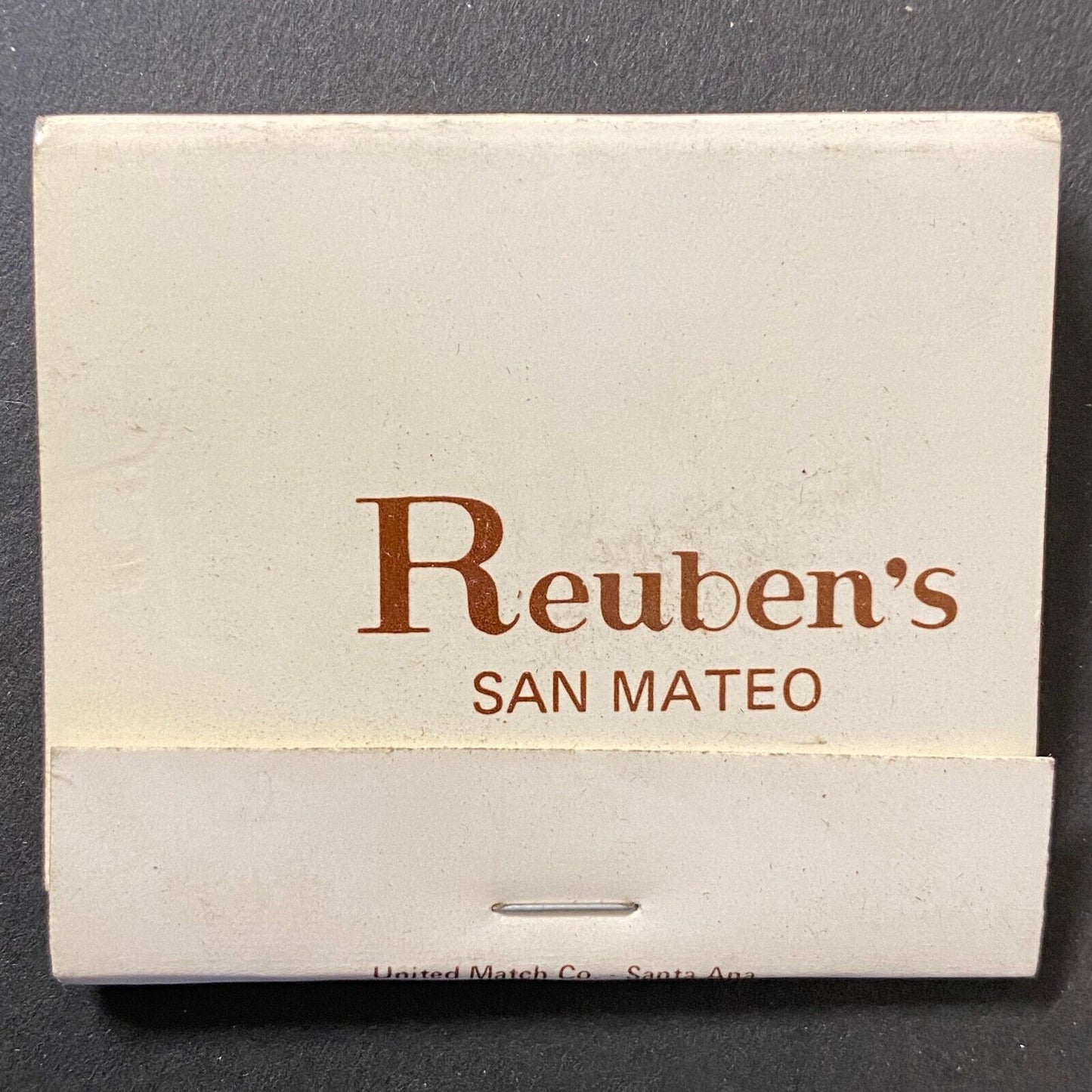 Reuben's San Mateo CA Restaurant Full Matchbook c1974-80's VGC