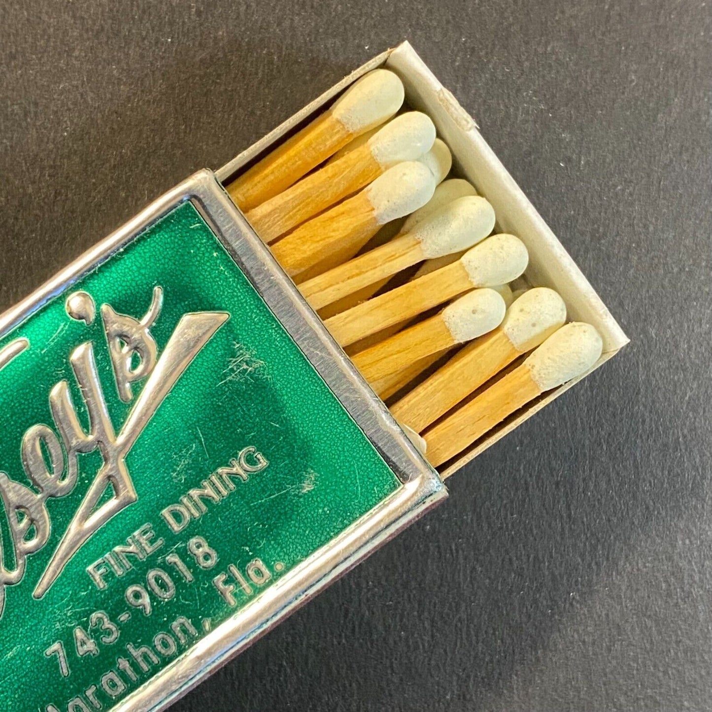 Kelsey's Fine Dining Restaurant Marathon, FL Foil Vintage Matchbox VGC Scarce