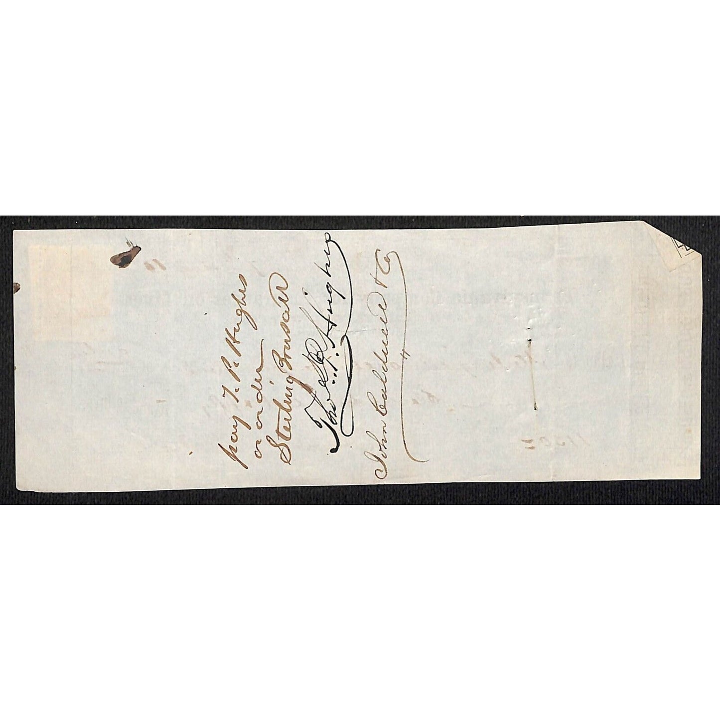 1866 Pennsylvania Co for Insurances on Lives Check Rev Stamp Sterling Brusau