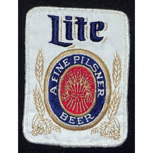Miller Light Beer Patch Vintage Embroidered 3" x 4" VGC c1980's (#3)