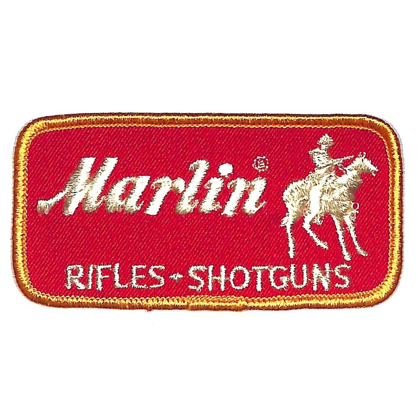 Marlin Rifles Shotguns Horse Rider Red Vintage Emb. Patch 4" c1970's-80s VGC