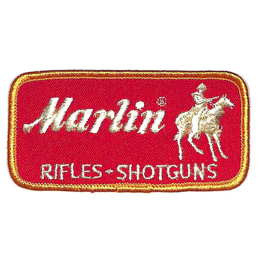 Marlin Rifles Shotguns Horse Rider Red Vintage Emb. Patch 4" c1970's-80s VGC