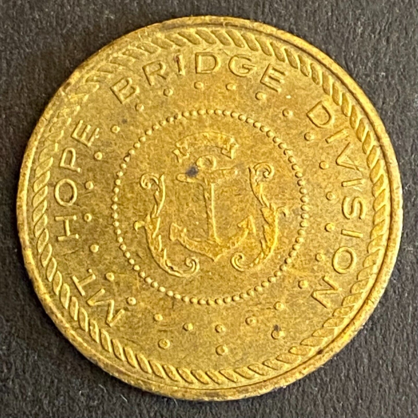 Mt. Hope Bridge Division Bristol, RI "Passenger Car or Motorcycle" Token 20mm