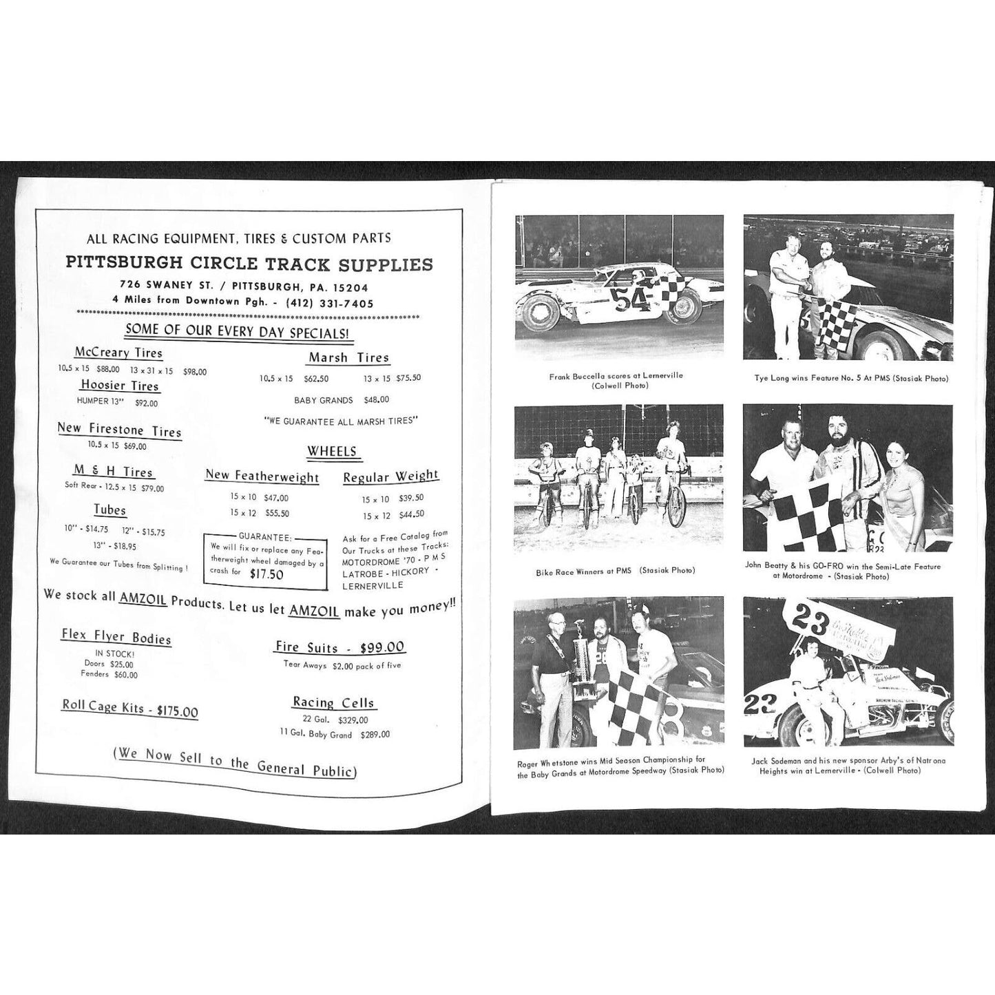 c1970's Lernerville / Motordrome / Pa. Motor etc.. Auto Racing Program 12pp*