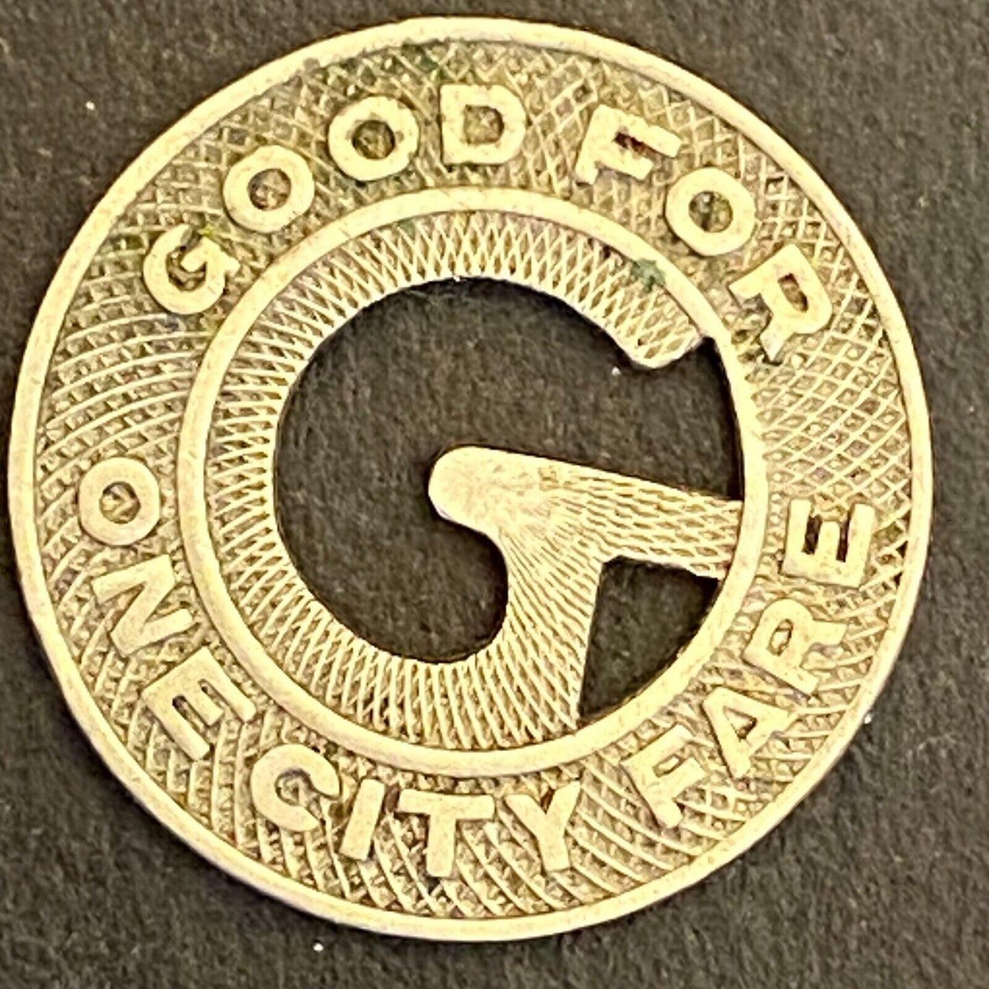 The Gordon Transit Lines G/F One City Fare Transit Token c1946 16mm