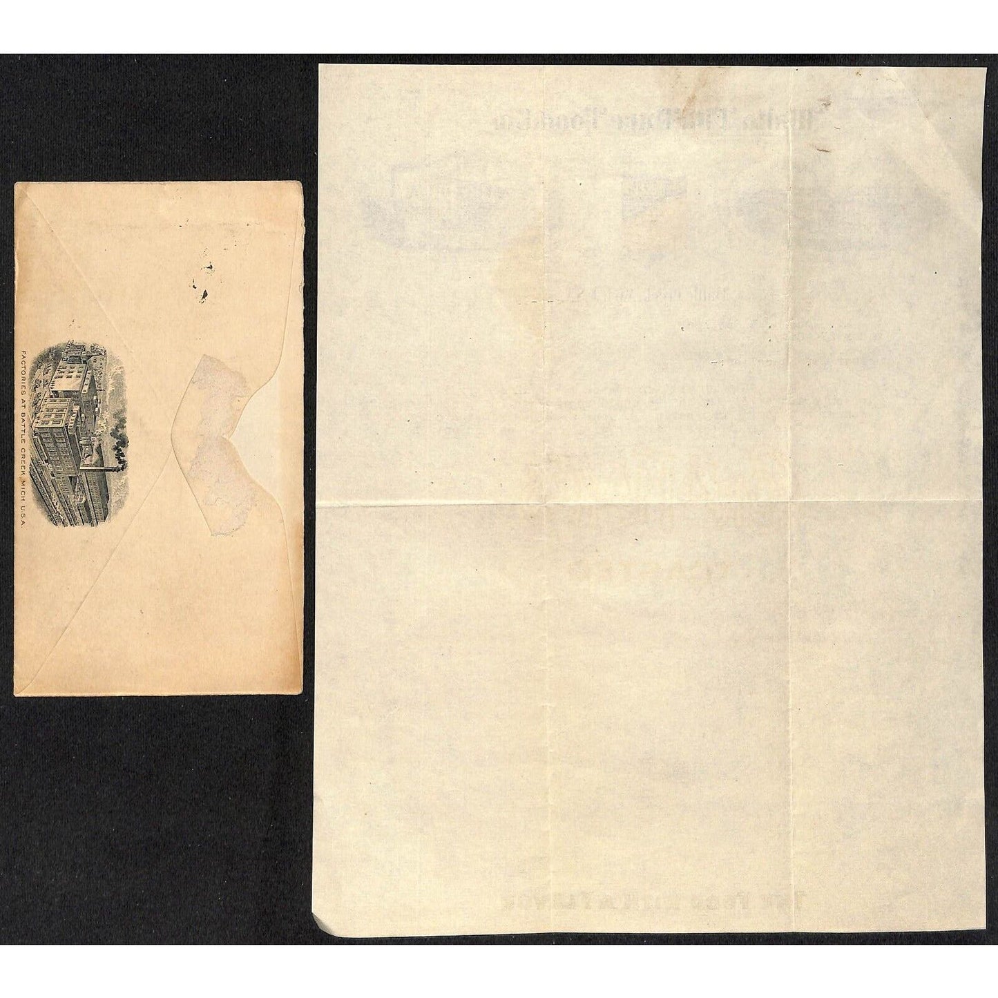 Malta-Vista Pure Food Co. Battle Creek, MI 1909 Advertising Letterhead & Cover