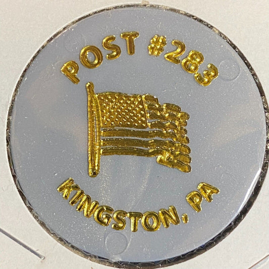 Kingston, PA VFW Post 283 c1970's-80's Plastic "Shot" Token