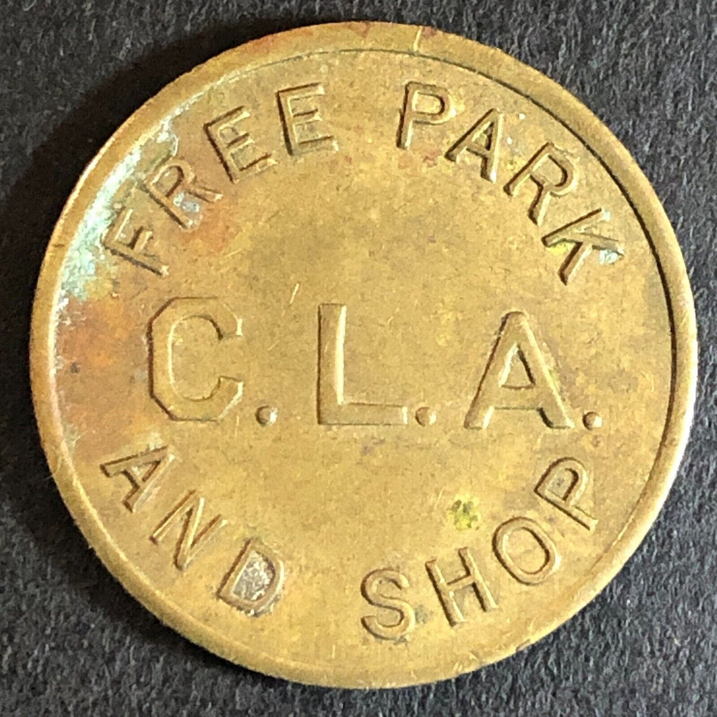 C.L.A. Free Ride and Shop Brass Transit Token 22mm Vintage (Lebanon, PA)