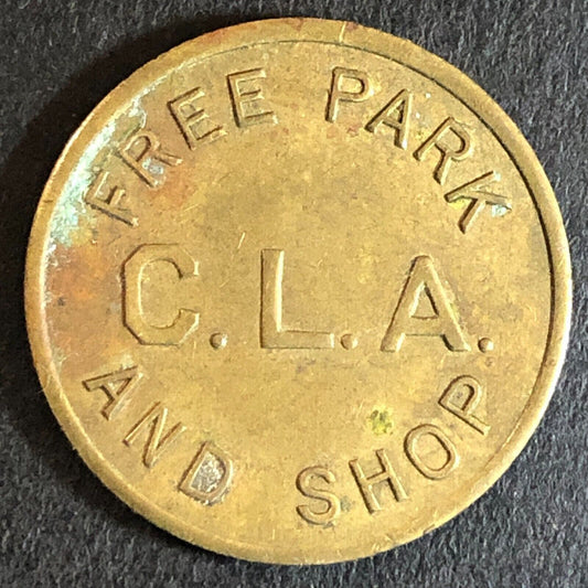 C.L.A. Free Ride and Shop Brass Transit Token 22mm Vintage (Lebanon, PA)