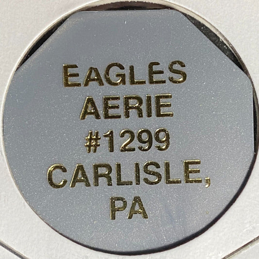 Carlisle, PA F.O.E. Aerie 1299 Hex Plastic Drink Token G/F Premium Bottle Beer