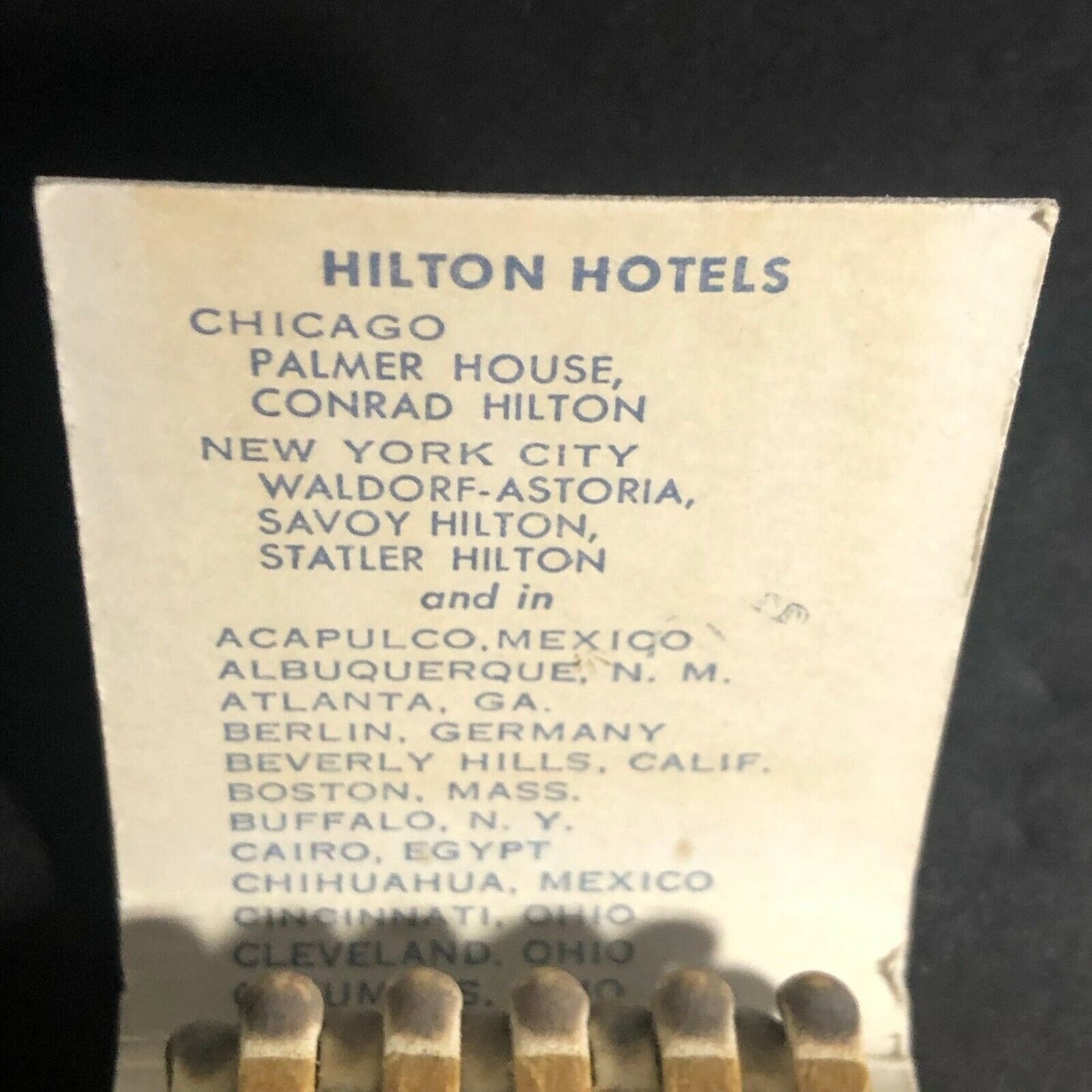 Istanbul Hilton Turkey c1960's-70's Full Matchbook