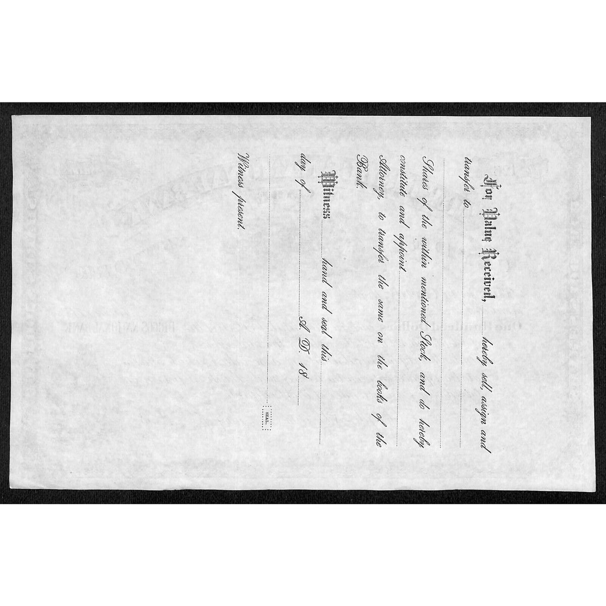 The Briggs National Bank of Clyde NY c1880* Stock Certificate Unissued #126