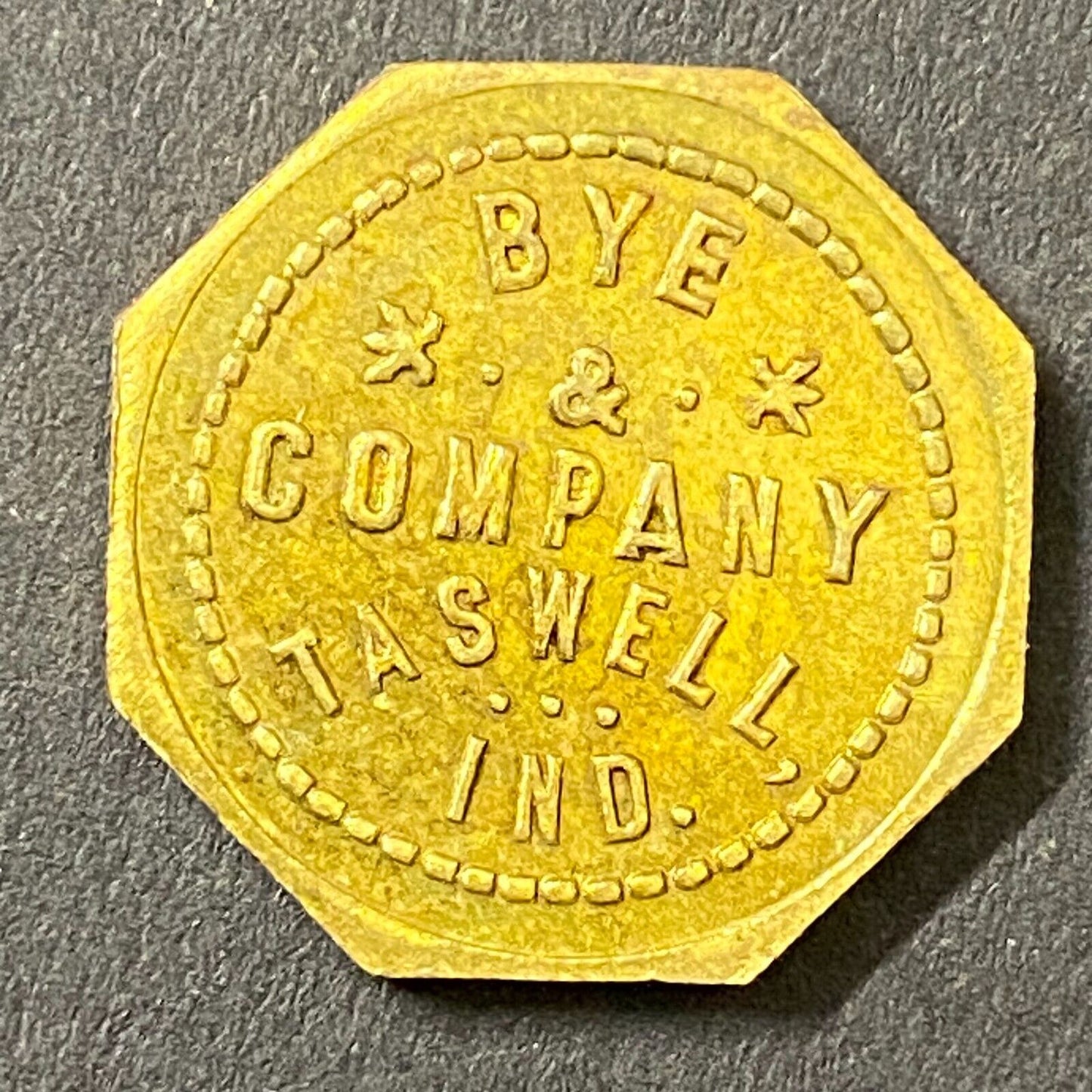 Bye & Company Taswell, IN G/F 5¢ in Merchandise Token 20mm (Gen Store?*) (#1)