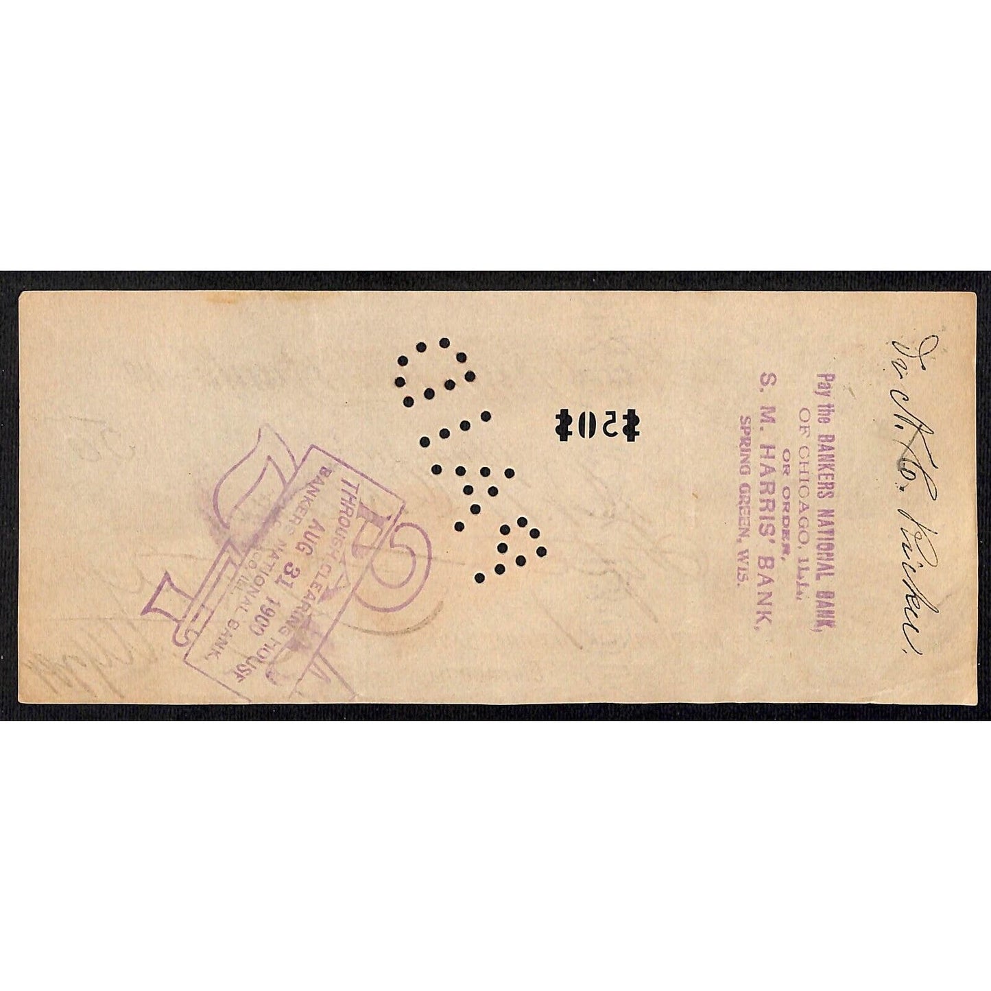 First National Bank Urbana, IL $50 Bank Check Rev Stamp w/ University Vignette