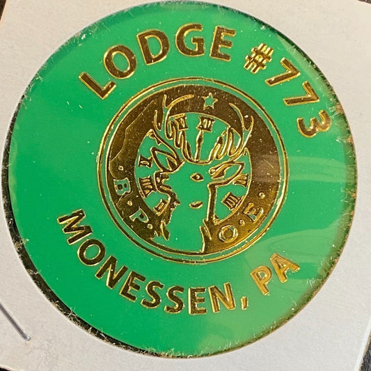 Monessen, PA BPOE Lodge 773 c1980's Plastic Token Drinks "G/F One Imported Beer"
