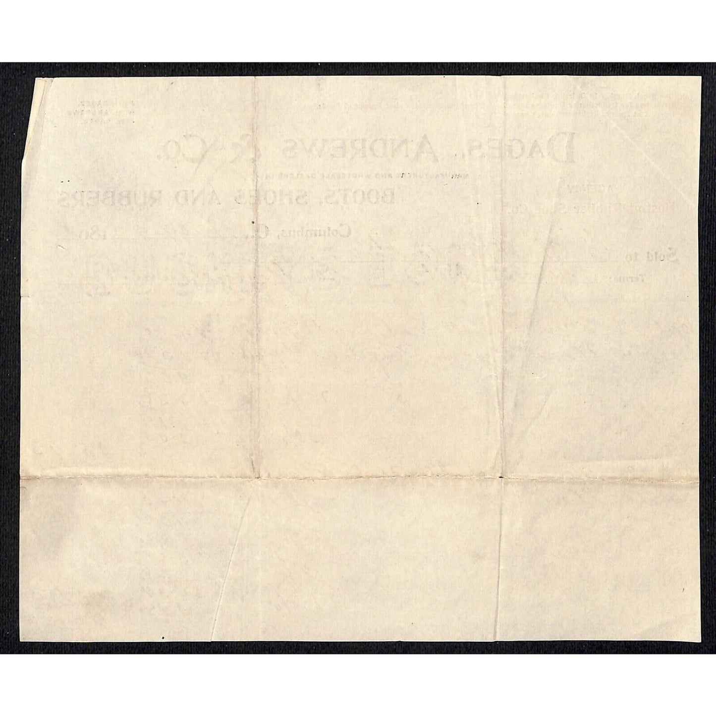 Dages, Andrews & Co. Rubbers 1898 Billhead Whiteleather* N. Georgetown, OH