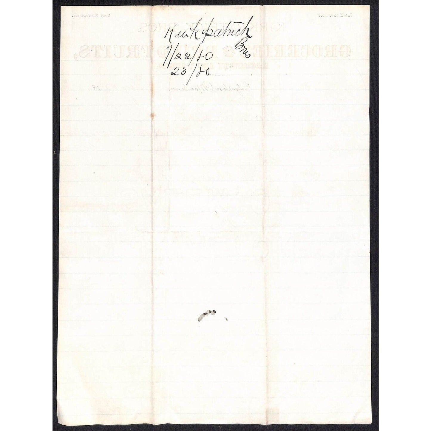 Edgerton, MT Kirkpatrick Bros. Groceries 1880 ALS Letterhead Henry Elling*