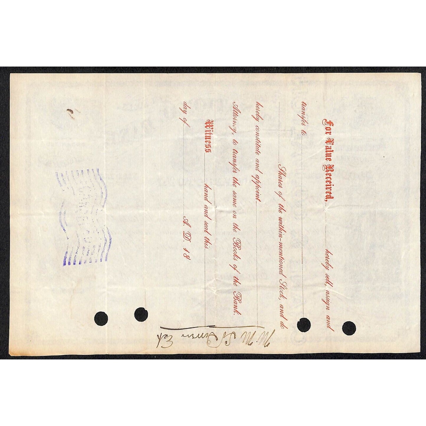 First National Bank of Cooperstown 1881 Stock Certificate - S. Bowers