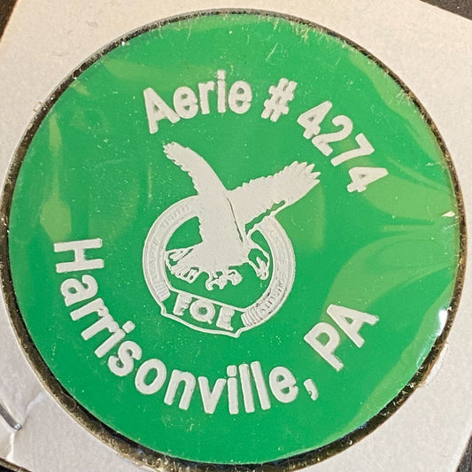 Harrisonville, F.O.E. #4274 c1970's-80's Plastic "G/F One Can Beer" Token