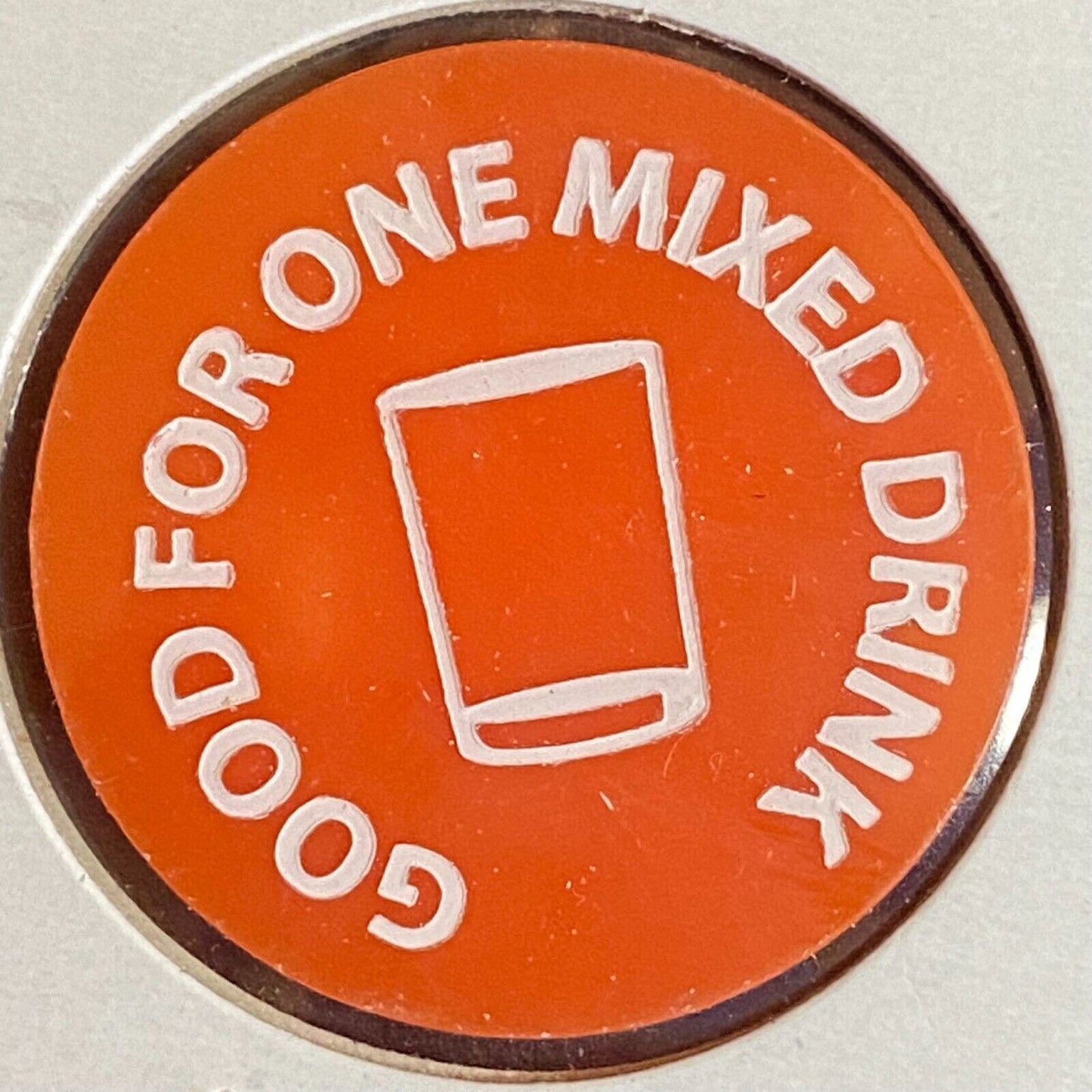 Honesdale, PA F.O.E. #1858 c1970's-80's Plastic "G/F One Mixed Drink" Token