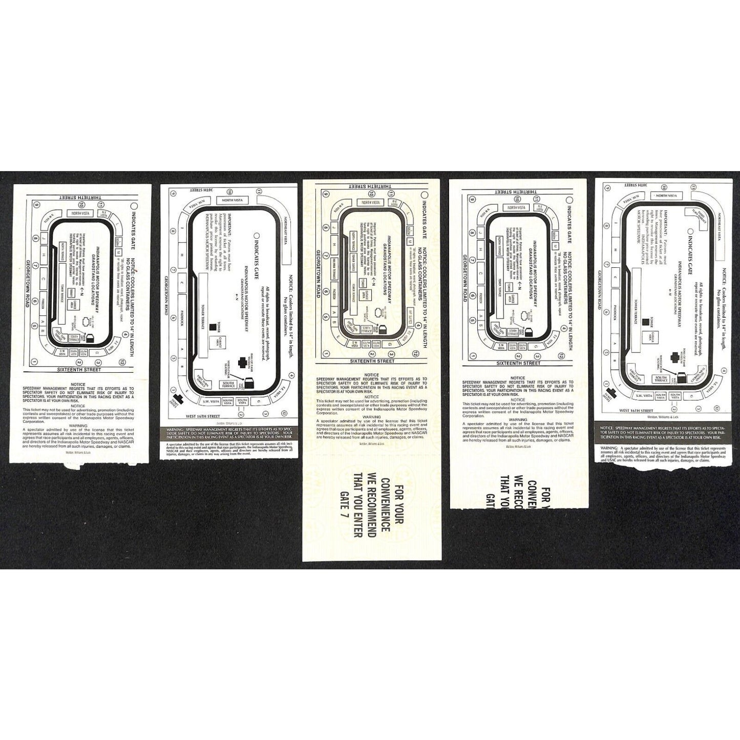 Brickyard 400 Ticket Stubs 1994 1995 1996 & 1996 Indy 500 Stub - Group of 5