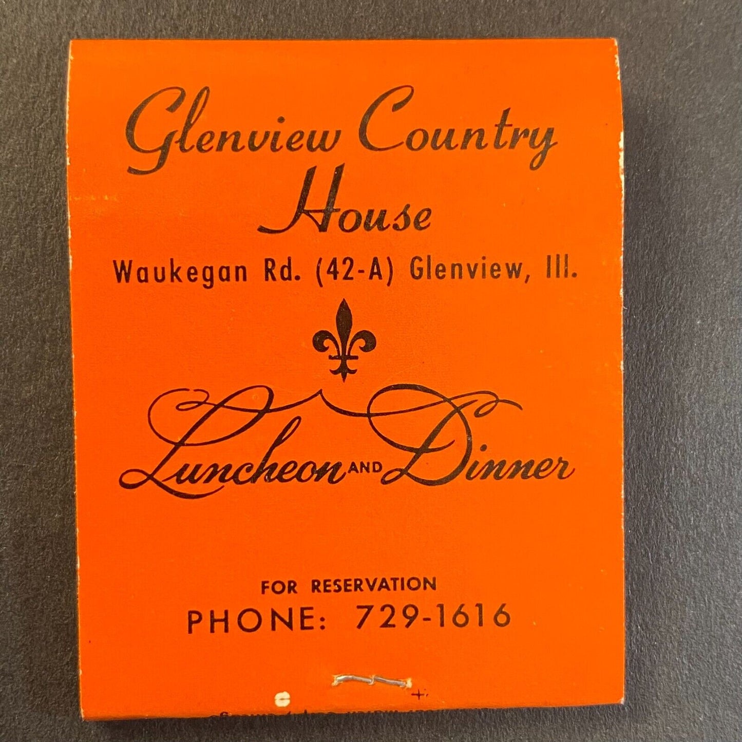 Glenview Country House Glenville, IL Full Matchbook c1960's-73 VGC
