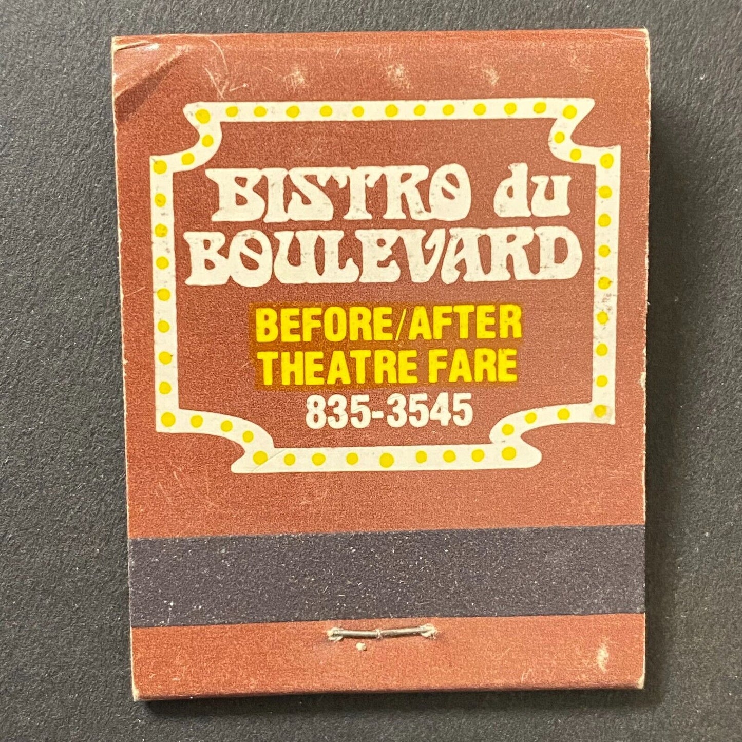 Cafe Bernard Restaurant French Northbrook, IL Full Matchbook c1974-80's VGC