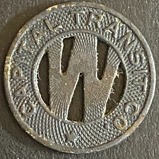 Capital Transit Co. G/F Wash, DC "One Fare in the Dist." Transit Token 16mm