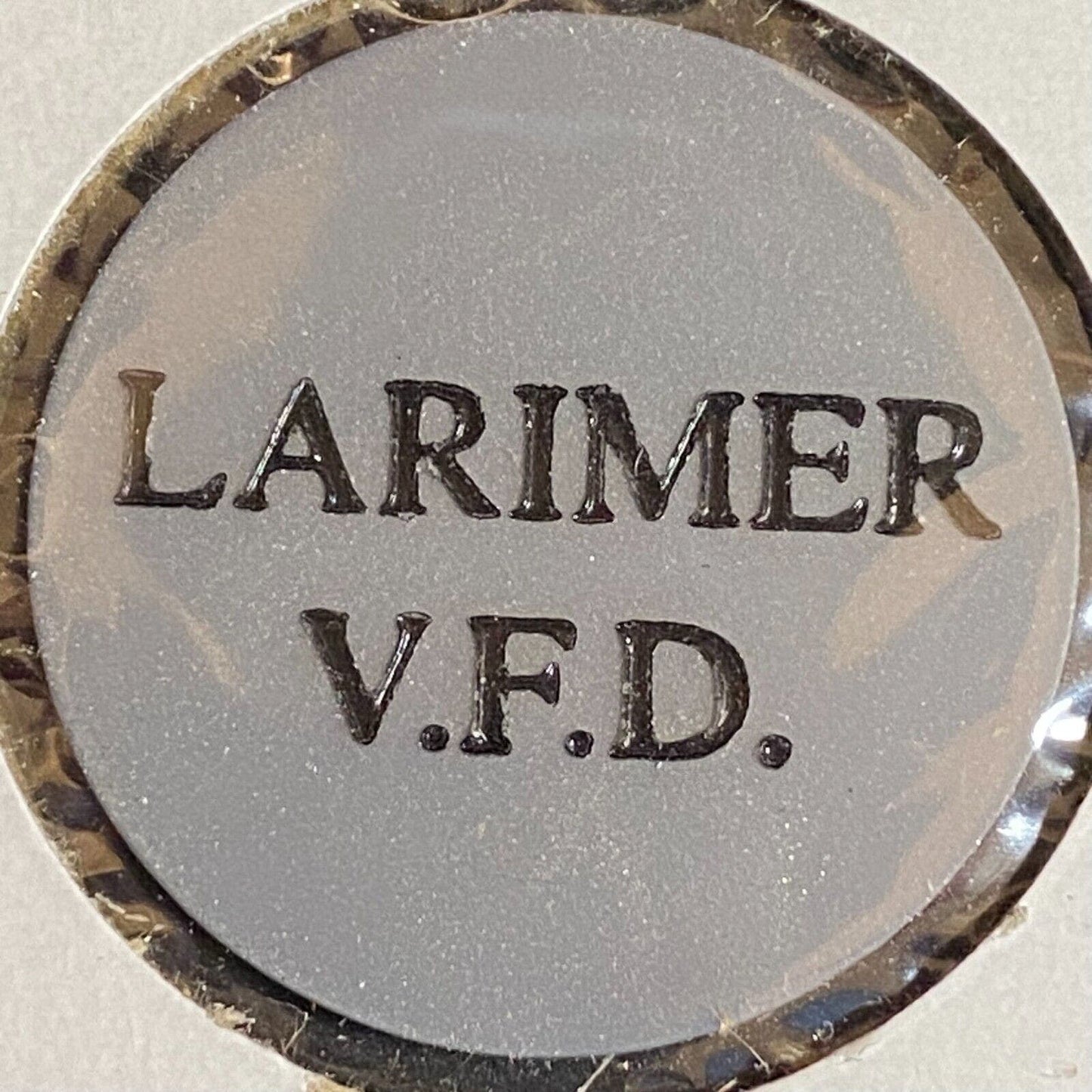 Larimer VFD (Pennsylvania) c1970's-80's Plastic "G/F Whiskey" Token