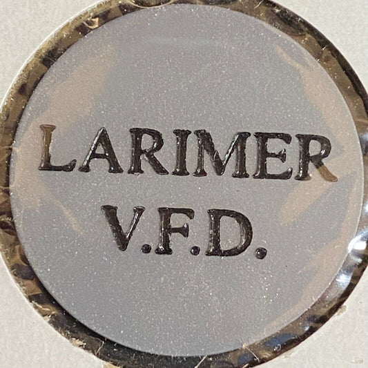Larimer VFD (Pennsylvania) c1970's-80's Plastic "G/F Whiskey" Token